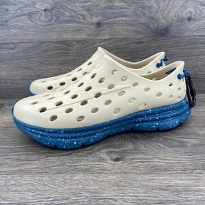 KANE Footwear Mens Slip On Clogs Cream Blue Speckled Sole Water Shoes Size 13